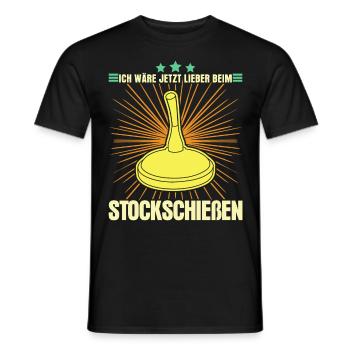 Stockschießen Eisstock Eisstockschießen - Männer T-Shirt - Schwarz - Vorne - AI Model Male 178 light (178cm)