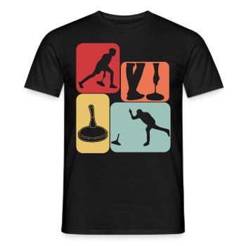 Stockschießen Retro Eisstock - Männer T-Shirt - Schwarz - Vorne - AI Model Male 178 light (178cm)