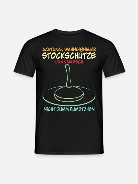 Stockschießen Stockschütze Eisstock - Männer T-Shirt - Schwarz
