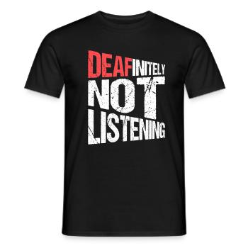 Sourd sans écoute - T-shirt homme - noir - Devant - AI Model Male 178 light (178cm)
