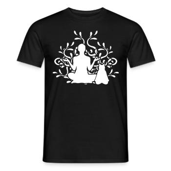 Yoga Meditation Cats Cat - Men's T-Shirt - black - Front - AI Model Male 178 light (178cm)