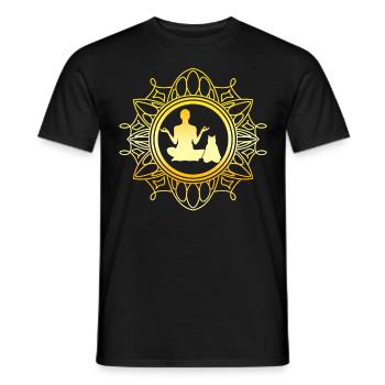 Yoga Cat Meditation Cats Meditate - Men's T-Shirt - black - Front - AI Model Male 178 light (178cm)
