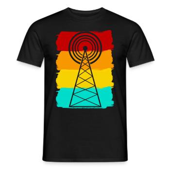 Amateur radio operator Antenna Amateur radio - Men's T-Shirt - black - Front - AI Model Male 178 light (178cm)