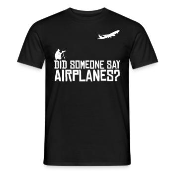 Planespotter Airport Aircraft - Men's T-Shirt - black - Front - AI Model Male 178 light (178cm)