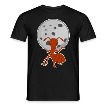 Ameise trägt Mond Ameisen - Männer T-Shirt - Schwarz - Vorne - AI Model Male 178 light (178cm)