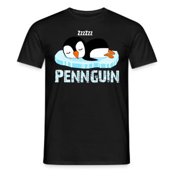Penguin sleeps sleeping penguins - Men's T-Shirt - black - Front - AI Model Male 178 light (178cm)