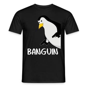 Penguin Joke Banguin Funny Penguins - Men's T-Shirt - black - Front - AI Model Male 178 light (178cm)