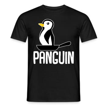 Penguin in Frying Pan Penguins - Men's T-Shirt - black - Front - AI Model Male 178 light (178cm)