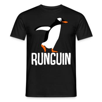 Penguin Running Racing Running Penguins - Men's T-Shirt - black - Front - AI Model Male 178 light (178cm)