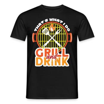 That's What I Do Grill And Drink BBQ Smoker - Männer T-Shirt - Schwarz - Vorne - AI Model Male 178 light (178cm)
