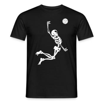 Volleyball Skelett Volleyballspieler - Männer T-Shirt - Schwarz - Vorne - AI Model Male 178 light (178cm)