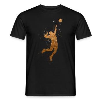 Volleyball Tropfen Volleyballspieler - Männer T-Shirt - Schwarz - Vorne - AI Model Male 178 light (178cm)