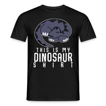 Dinos Dino schlafender Dinosaurier - Männer T-Shirt - Schwarz - Vorne - AI Model Male 178 light (178cm)