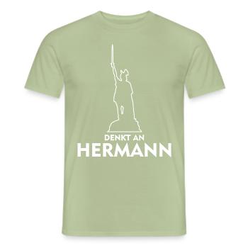 Hermannsdenkmal Detmold Lippe - Männer T-Shirt - Sage - Vorne - AI Model Male 178 light (178cm)