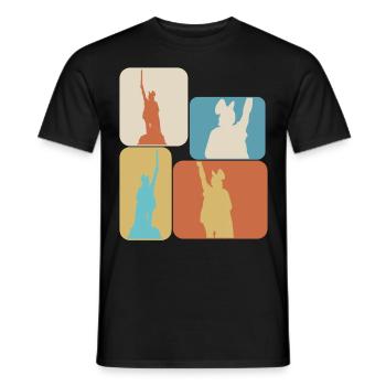 Hermannsdenkmal retro Detmold Lippe - Männer T-Shirt - Schwarz - Vorne - AI Model Male 178 light (178cm)