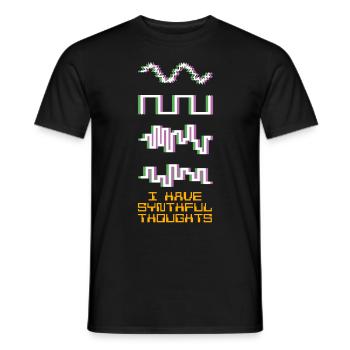 Synthesizer Wavefroms Synthesizers Synth - Men's T-Shirt - black - Front - AI Model Male 178 light (178cm)
