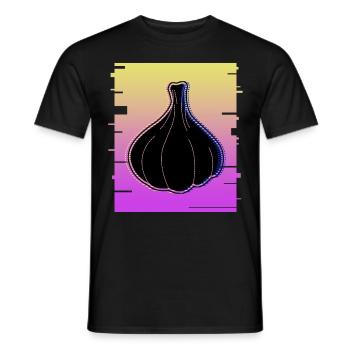 Knoblauch Retro Knobi Knoblauchzehen - Männer T-Shirt - Schwarz - Vorne - AI Model Male 178 light (178cm)