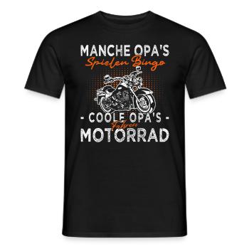 Biker Opa - Motorradfahrer - Motorrad - Männer T-Shirt - Schwarz - Vorne - AI Model Male 178 light (178cm)
