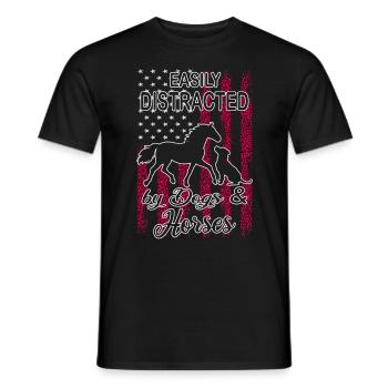 Cheval & Chien - Horse Girls - Western Riding - T-shirt homme - noir - Devant - AI Model Male 178 light (178cm)