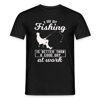 Drôle de conception de pêche Femmes Pêcheurs - T-shirt homme - noir - Devant - AI Model Male 178 light (178cm)
