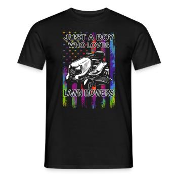 Tonte de pelouse - Entretien de pelouse - Jardinier - Jardinier - T-shirt homme - noir - Devant - AI Model Male 178 light (178cm)
