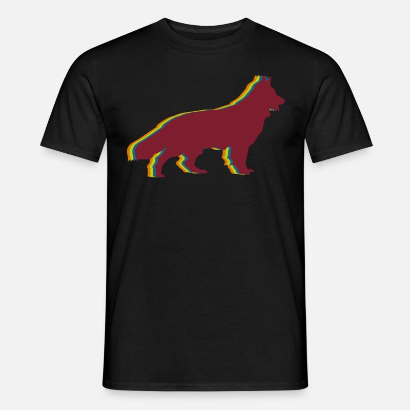 Schäferhunde Retro Weißer Schäferhund - Männer T-Shirt - Schwarz