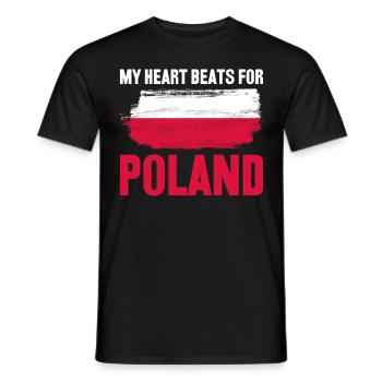 Pologne Drapeau polonais Mât - T-shirt homme - noir - Devant - AI Model Male 178 light (178cm)