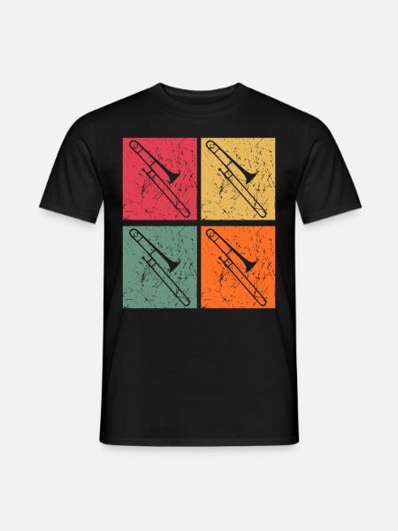 Trombone Trombonist retro Trombones - Men's T-Shirt - black