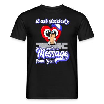 Saint-Valentin - Anniversaire - Carnaval - T-shirt homme - noir - Devant - AI Model Male 178 light (178cm)