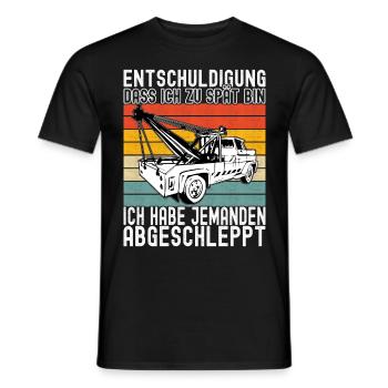 Abschleppwagen Abschleppdienst - Männer T-Shirt - Schwarz - Vorne - AI Model Male 178 light (178cm)