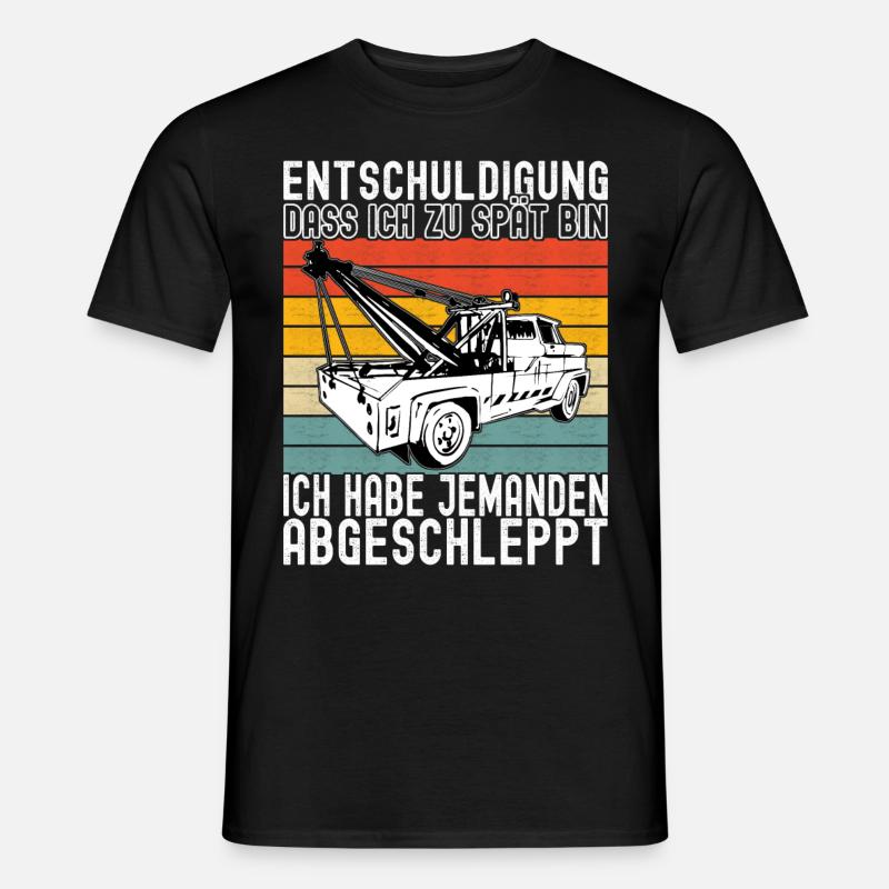 Abschleppwagen Abschleppdienst - Männer T-Shirt - Schwarz