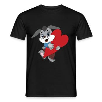 Hase mit großem Herz - Männer T-Shirt - Schwarz - Vorne - AI Model Male 178 light (178cm)