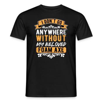 Larp Larping Live Action Role Playing Foam Axe - Männer T-Shirt - Schwarz - Vorne - AI Model Male 178 light (178cm)