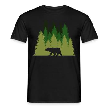 Wildlife Nature Animal Bear Outdoor - Men's T-Shirt - black - Front - AI Model Male 178 light (178cm)