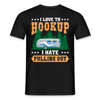 Ich Liebe Es, Funny Camping Zu Verbinden - Männer T-Shirt - Schwarz - Vorne - AI Model Male 178 light (178cm)