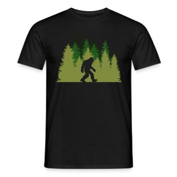 Bigfoot in the forest - Men's T-Shirt - black - Front - AI Model Male 178 light (178cm)