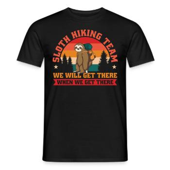 Équipe de randonnée paresseuse Nous venons quand - T-shirt homme - noir - Devant - AI Model Male 178 light (178cm)