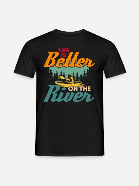 Das Leben Ist Besser Auf Dem Fluss - Männer T-Shirt - Schwarz