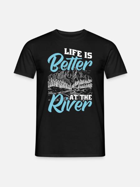 Das Leben Ist Besser Am Fluss - Männer T-Shirt - Schwarz