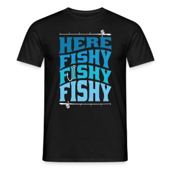 Here Fishy Fishy Design - Men's T-Shirt - black - Front - AI Model Male 178 light (178cm)