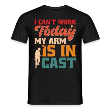 Je ne peux pas travailler aujourd’hui, mon bras est - T-shirt homme - noir - Devant - AI Model Male 178 light (178cm)
