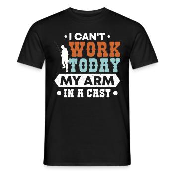 Je ne peux pas travailler aujourd’hui, mon bras est - T-shirt homme - noir - Devant - AI Model Male 178 light (178cm)