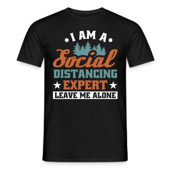 I am a social expert - Men's T-Shirt - black - Front - AI Model Male 178 light (178cm)