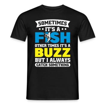 Here Fishy Fishy Design - Men's T-Shirt - black - Front - AI Model Male 178 light (178cm)