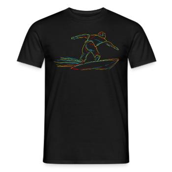 Surfer Surfing Wellenreiten Planche de surf - T-shirt homme - noir - Devant - AI Model Male 178 light (178cm)