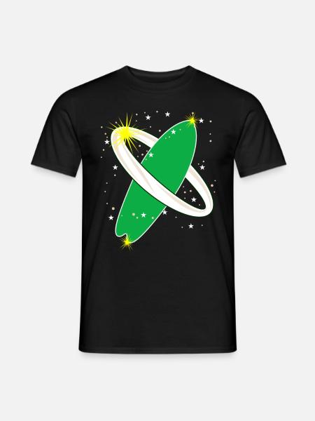 Surfboard im Weltraum Surfer - Männer T-Shirt - Schwarz