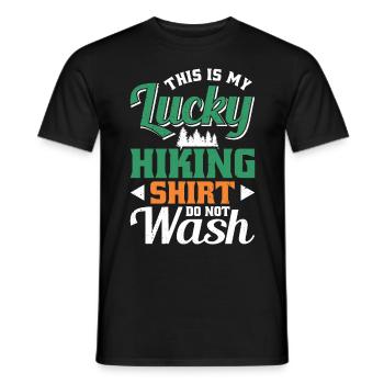 C’est mon bonheur de faire de la randonnée et non du lavage - T-shirt homme - noir - Devant - AI Model Male 178 light (178cm)