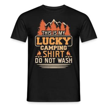 Dies Ist Mein Glück Camping Nicht - Männer T-Shirt - Schwarz - Vorne - AI Model Male 178 light (178cm)