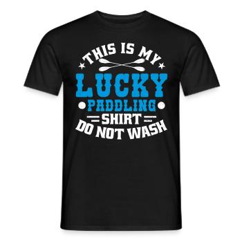 C’est mon bonheur Pagayer ne pas laver - T-shirt homme - noir - Devant - AI Model Male 178 light (178cm)