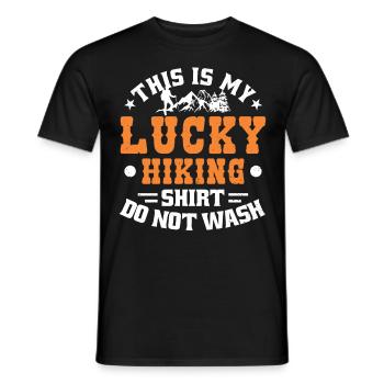 C’est mon bonheur de faire de la randonnée et non du lavage - T-shirt homme - noir - Devant - AI Model Male 178 light (178cm)